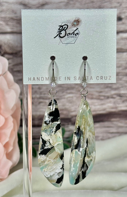 Deep Sea / Silver-Rhinestone Hooks