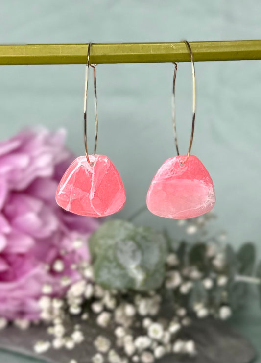 Dark Rose-Hoop Drop