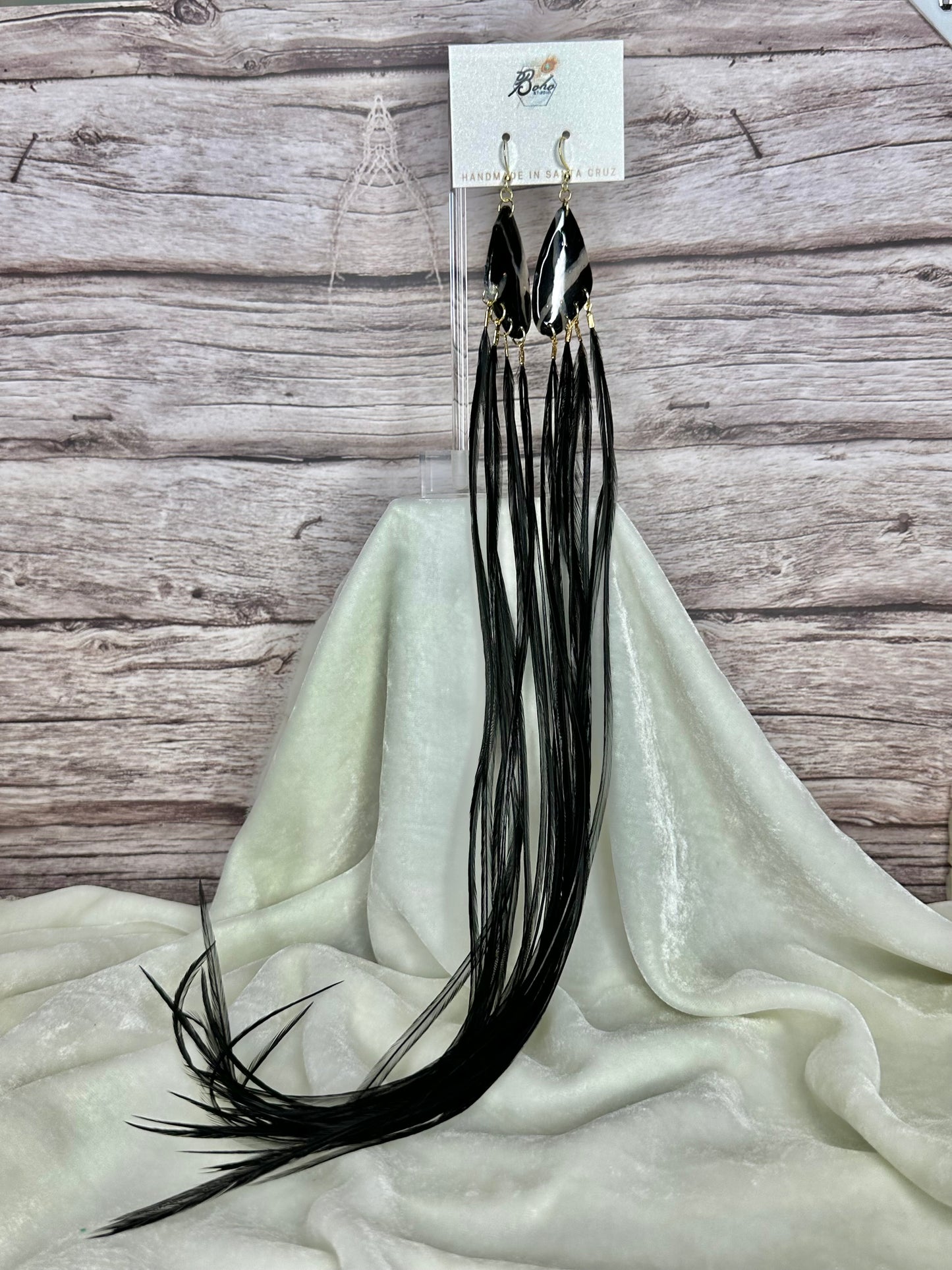 Onyx & Opal Feathered (8) Gold
