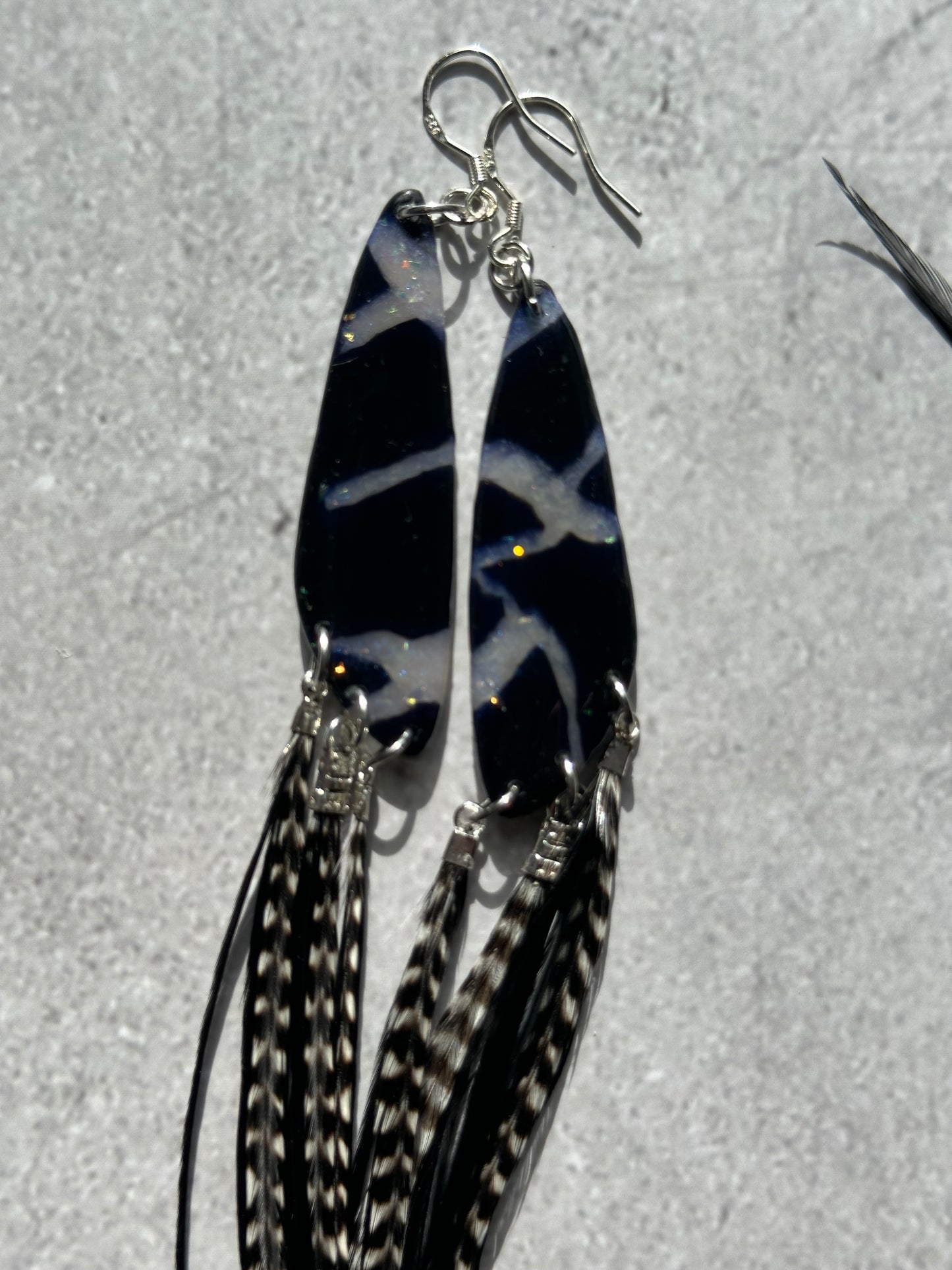 Onyx & Opal Feathered (6) Silver