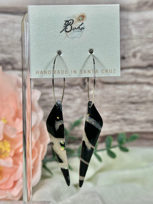Onyx & Opal Silver Hoop 1 1/4”